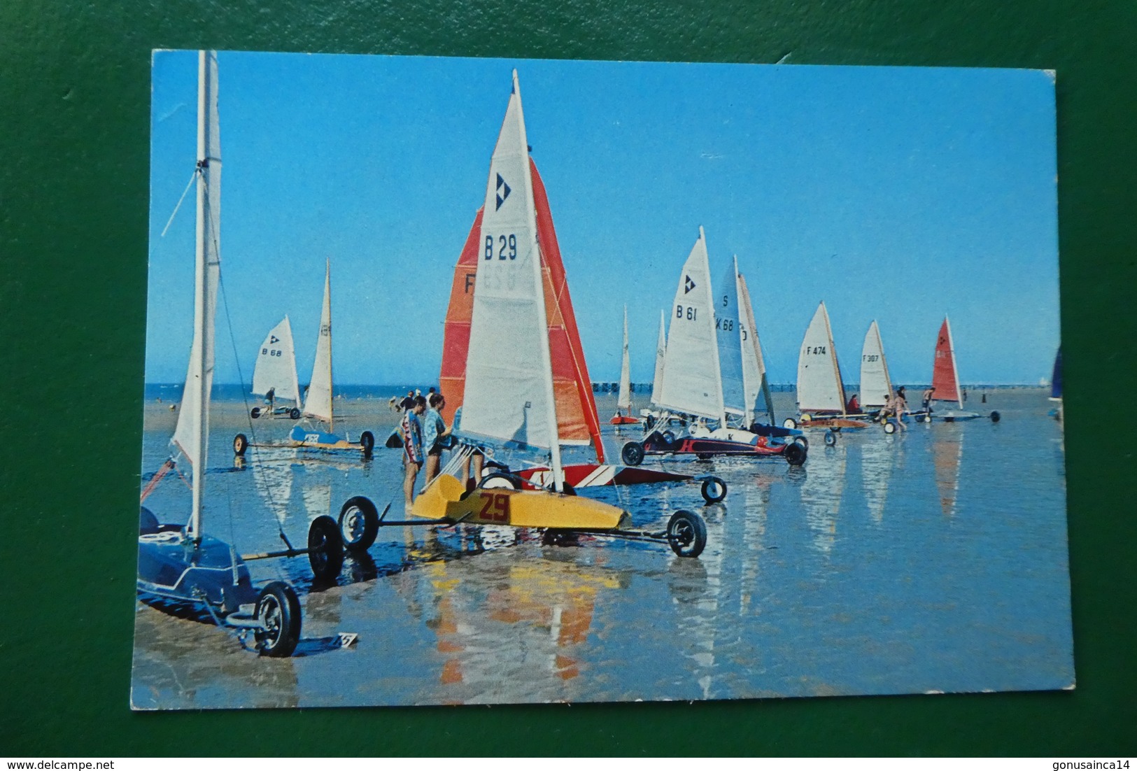 Saint-jean-de-monts (vendée) Chars à Voile Sur La Plage écrite En 1978 - Saint Jean De Monts