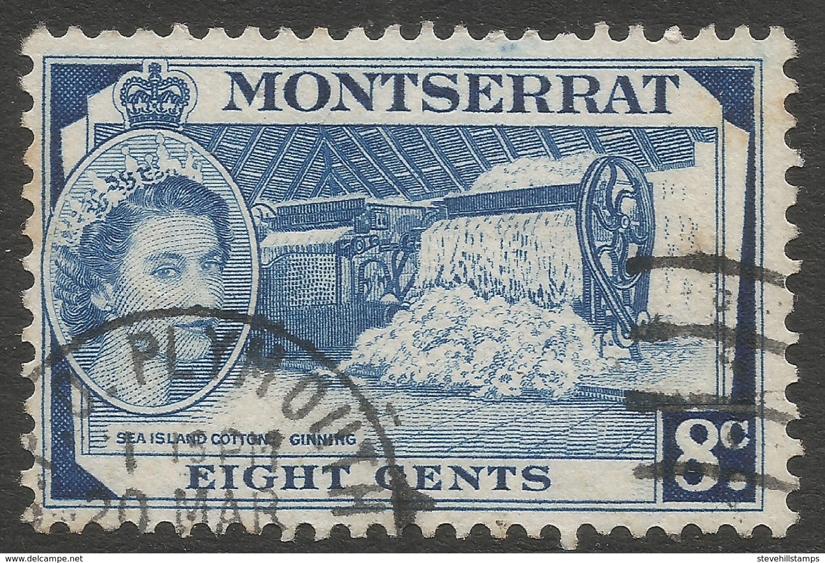 Montserrat. 1953-62 QEII. 8c Used. SG 143 - Montserrat