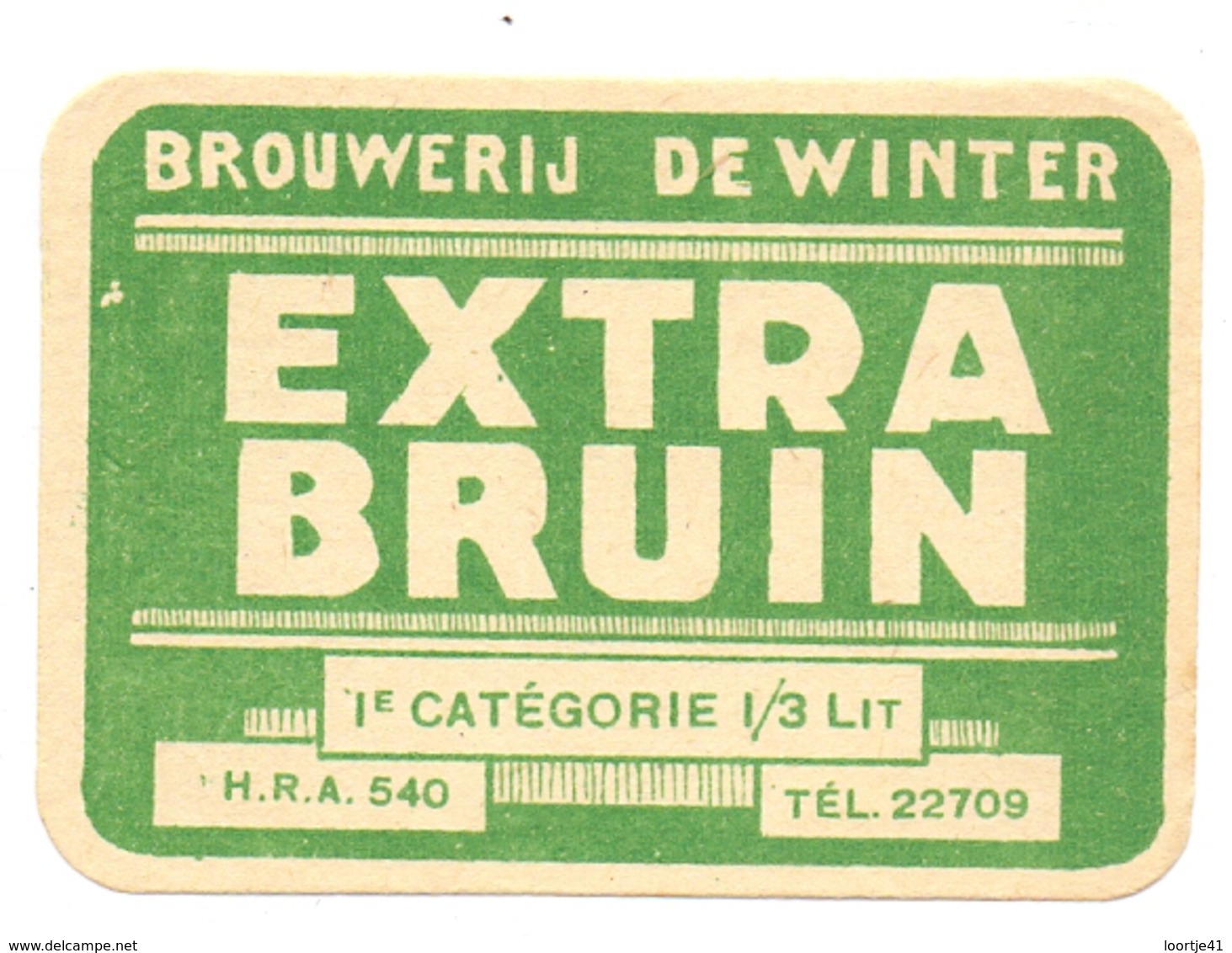 Etiket Etiquette - Bier Bière - Extra Bruin - Brouwerij De Winter - Aalst - Bière