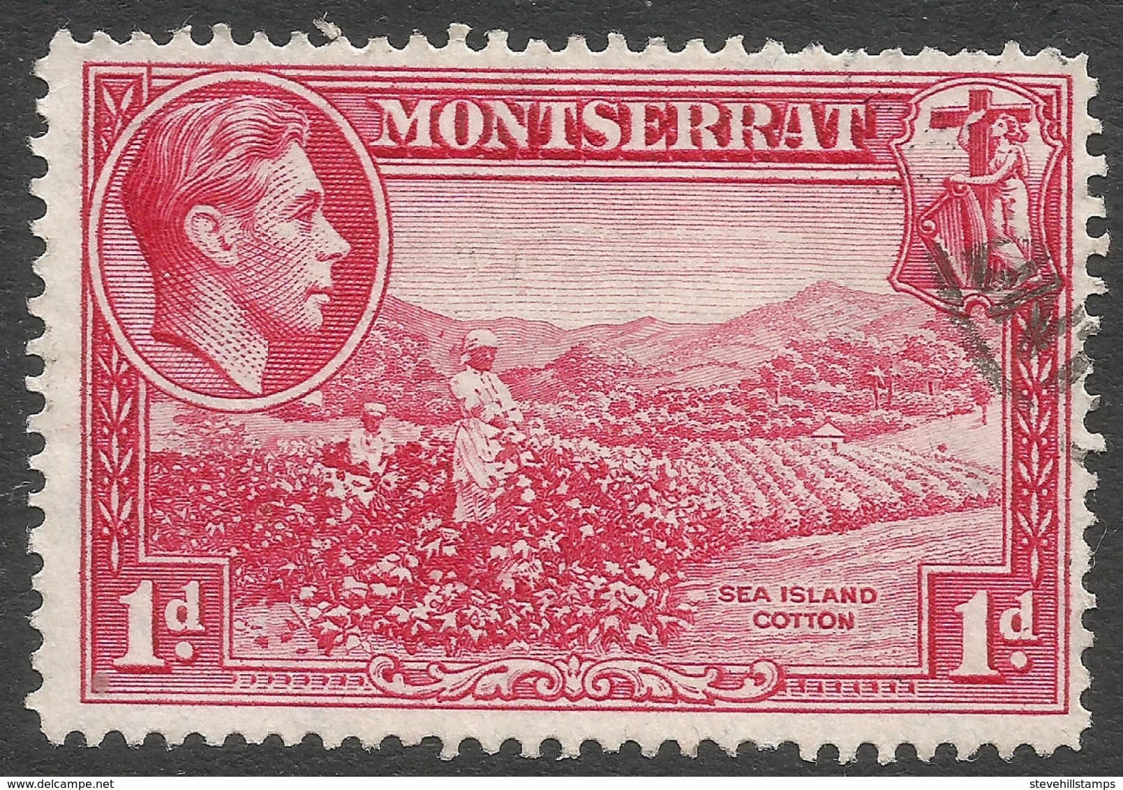 Montserrat. 1938-48 KGVI. 1d Used. P14 SG 102a - Montserrat