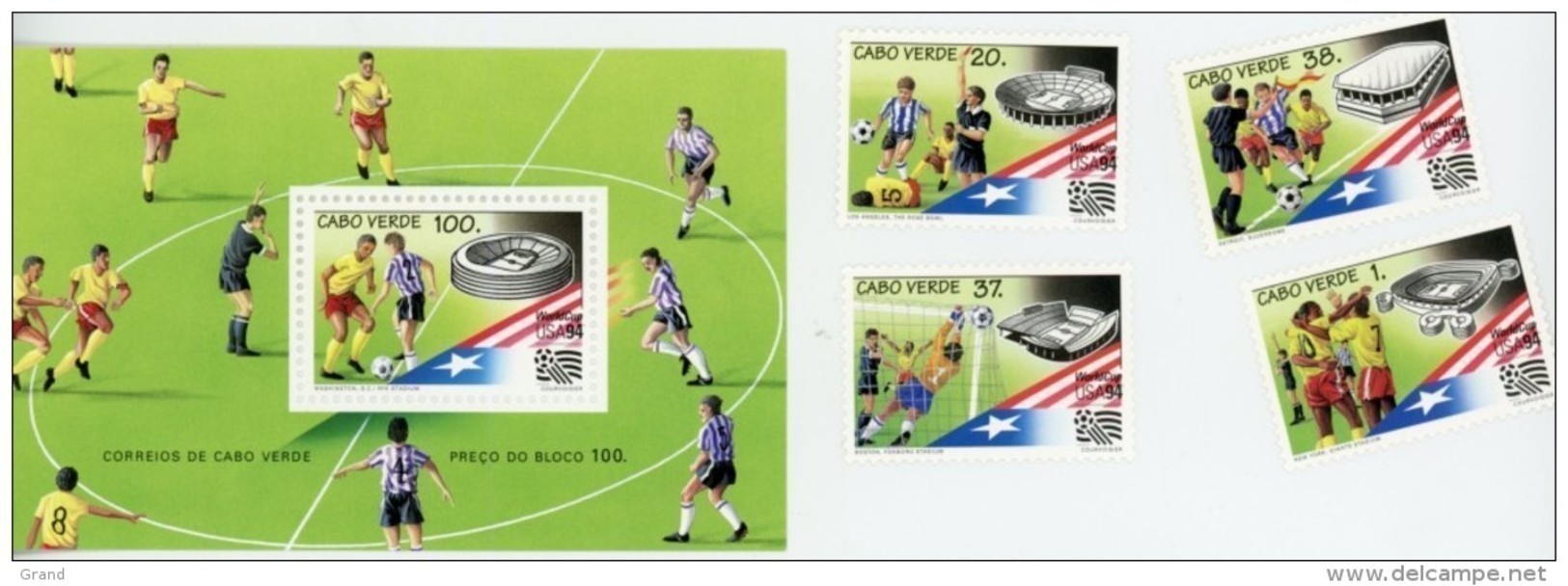 Cap Vert-Cabo Verde-1994- Coupe Du Monde De Football-USA-648/51+B23***MNH - 1994 – États-Unis