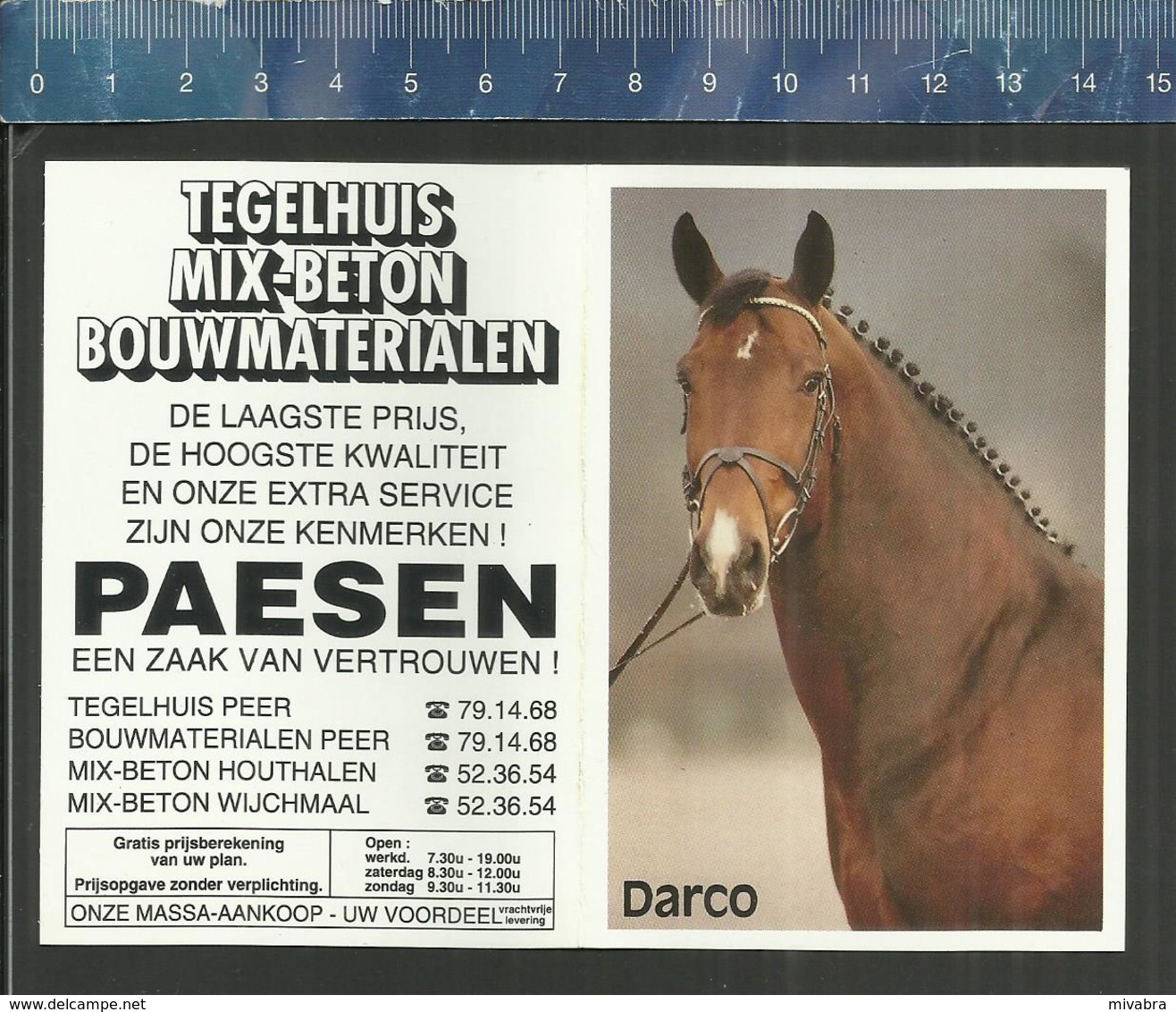 ZAKKALENDER CALENDRIER 1997 DARCO BELGISCH PAARD HENGST SPRINGPAARD TEGELHUIS PAESEN PEER HOUTHALEN WIJCHMAAL - Petit Format : 1991-00