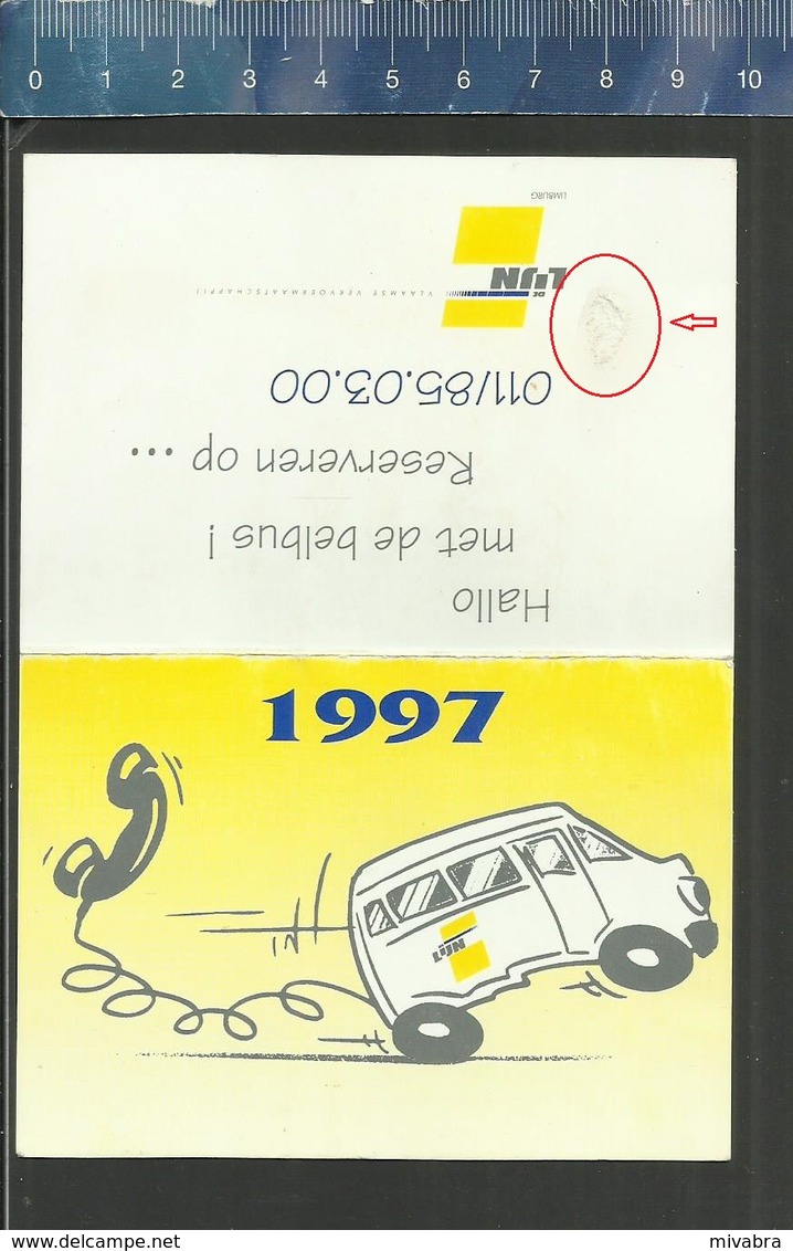 ZAKKALENDER CALENDRIER 1997 BELBUS DE LIJN LIMBURG - Petit Format : 1991-00