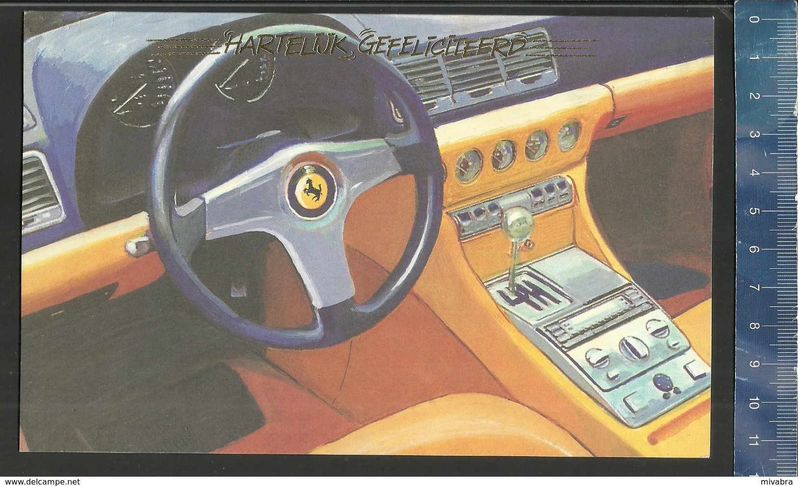 AUTO INTERIEUR ( FERRARI ?? ) HARTELIJK GEFELICITEERD - Voitures