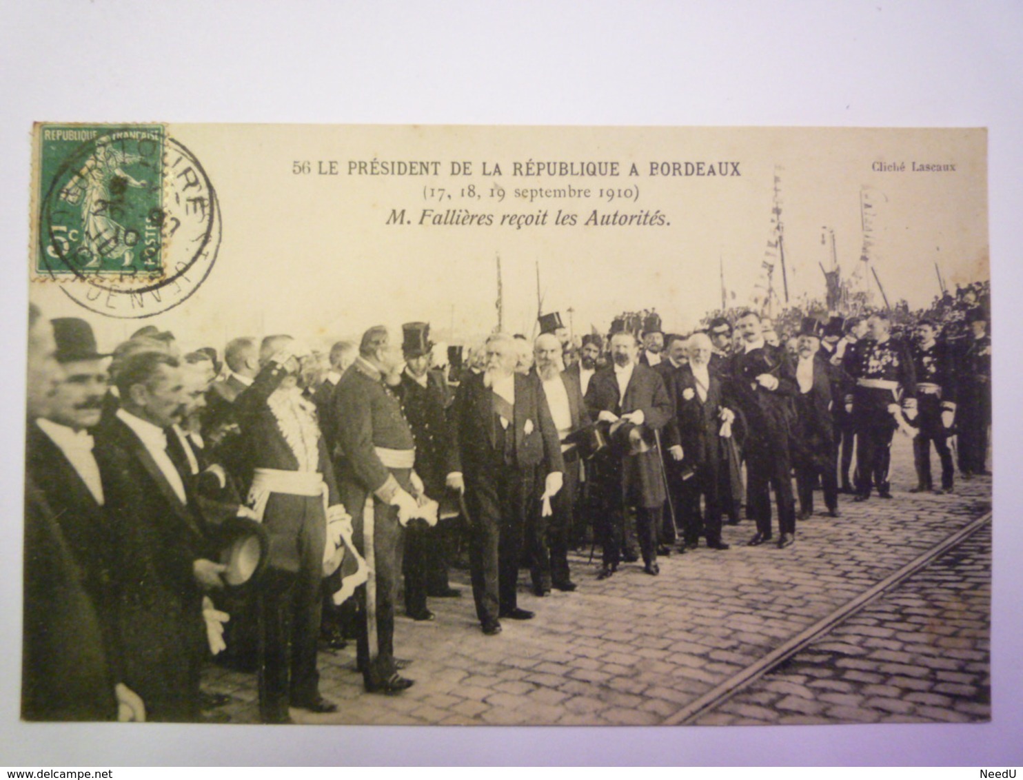 GP 2019 - 953  Le Président De La République à BORDEAUX :  M. Fallières Reçoit Les Autorités  1910   XXX - Bordeaux
