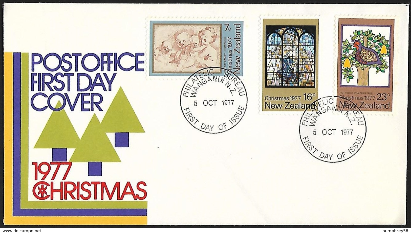 1977 - NEW ZEALAND - FDC + SG 1153/1155 [X-mas] + WANGANUI - FDC