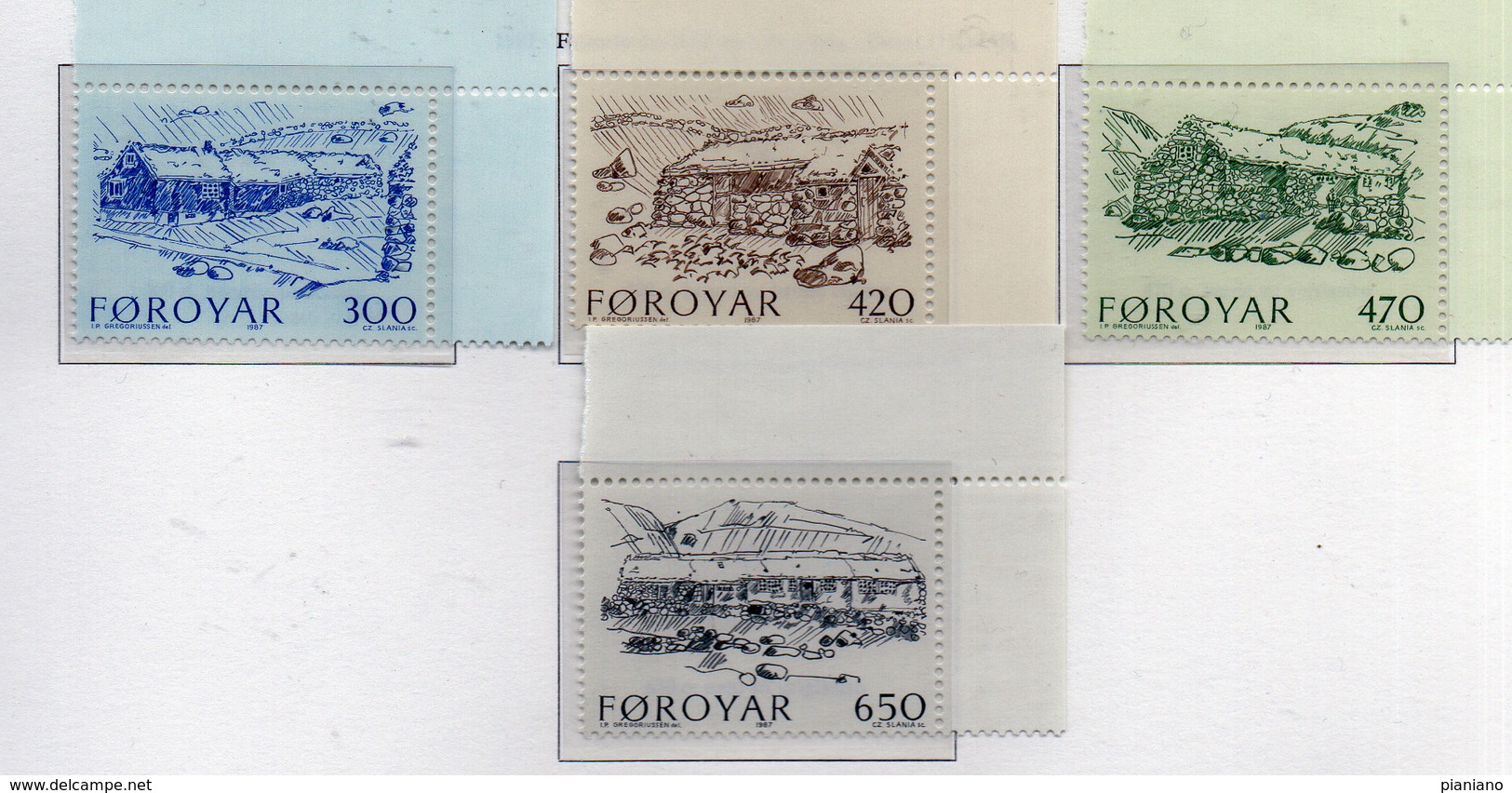 PIA  -  FAROER  -  1987  : Antiche Fattorie Del 19° Secolo -  (Yv 139-42) - Isole Faroer