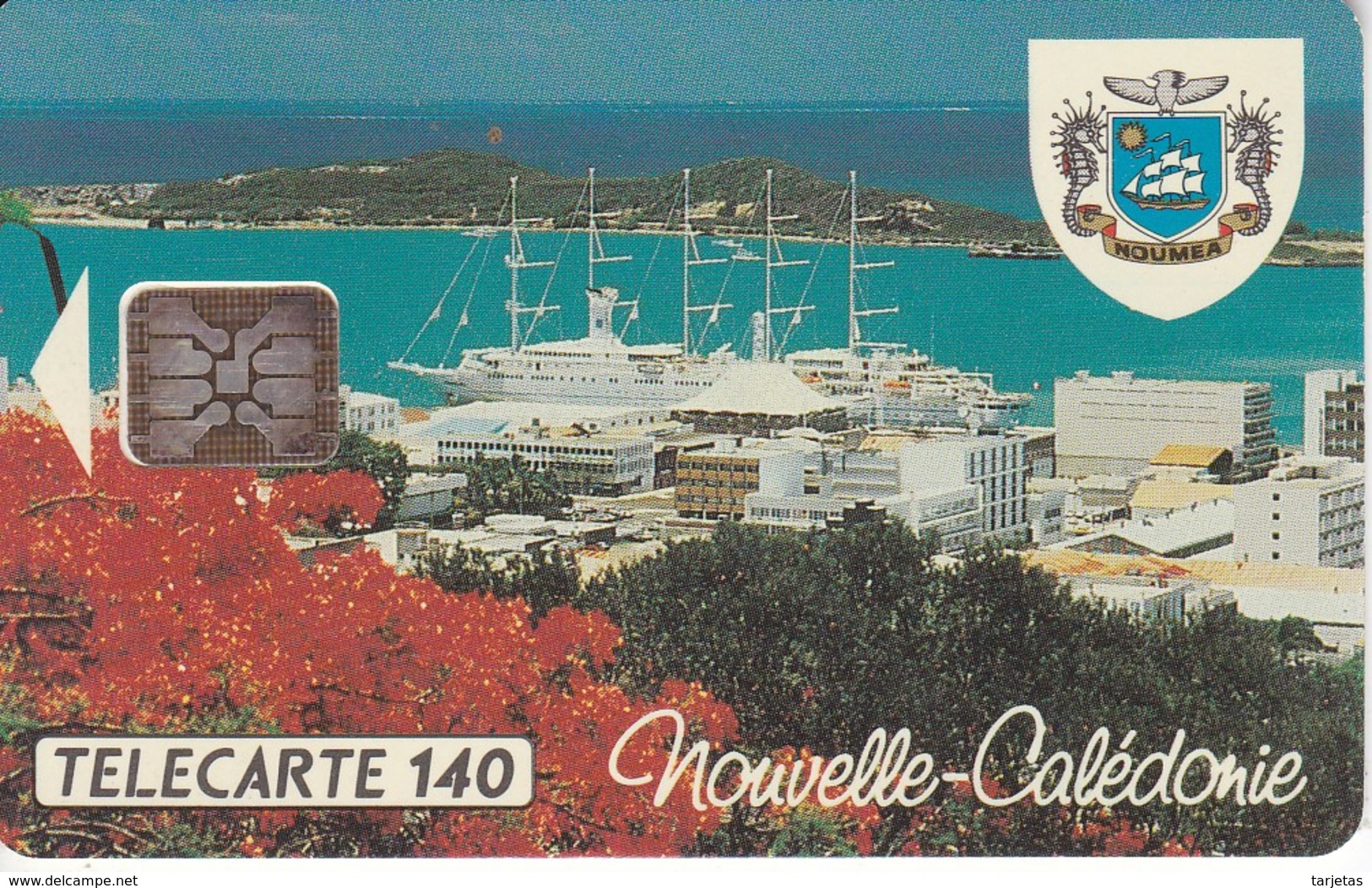 TARJETA DE NUEVA CALEDONIA DE 140 UNITES DE EL PUERTO TIRADA 12500 DEL 05/94 - Nueva Caledonia