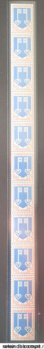 R1949/526 - 1969 - BLASON DE MONT DE MARSAN (N°1469) - ROULETTE  N°55 BANDE DE 11 TIMBRES NEUFS** - Rollen