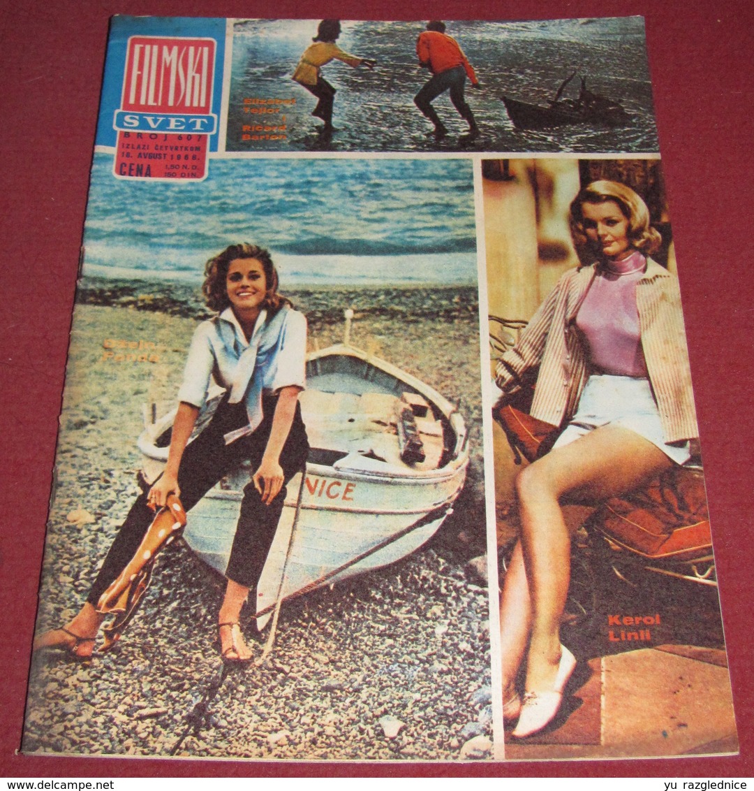 Jane Fonda Carol Lynley Elizabeth Taylor FILMSKI SVET Yugoslavian August 1966 VERY RARE - Magazines