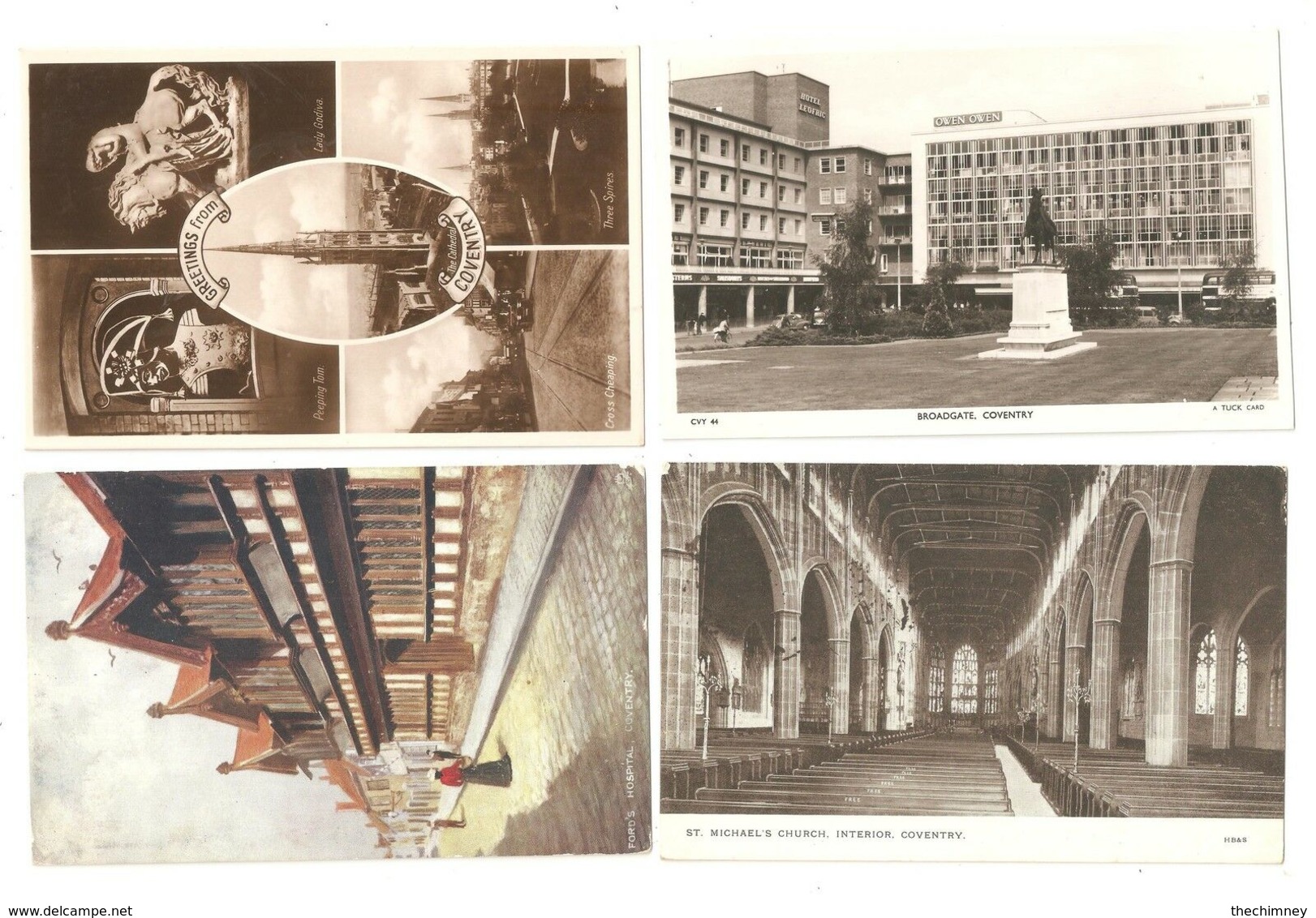 FOUR COVENTRY INCLUDING RAPHAEL TUCK POSTCARDS - Coventry