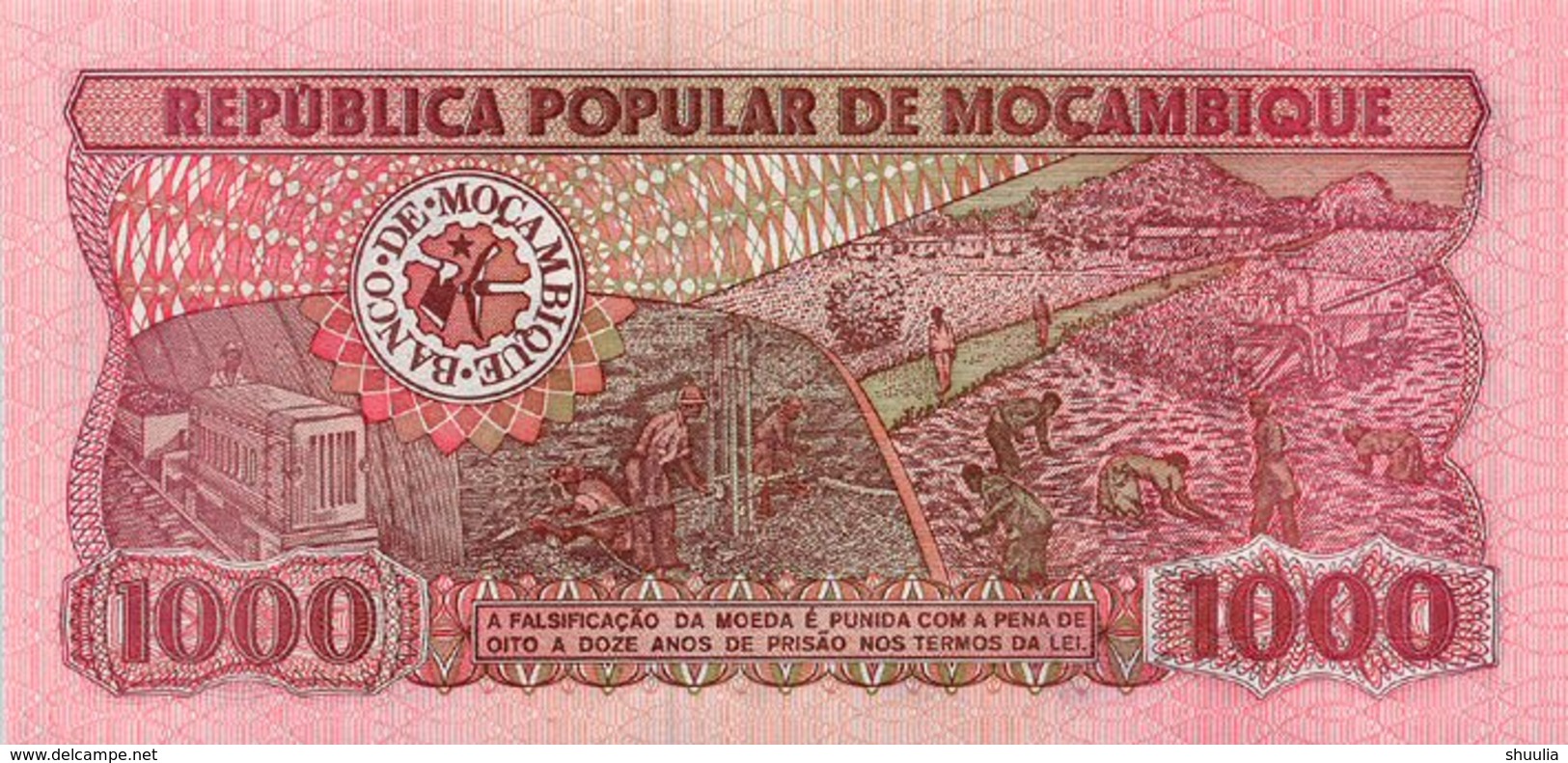 Mozambique 1000 Meticais 1989  Pick 132c UNC - Mozambique