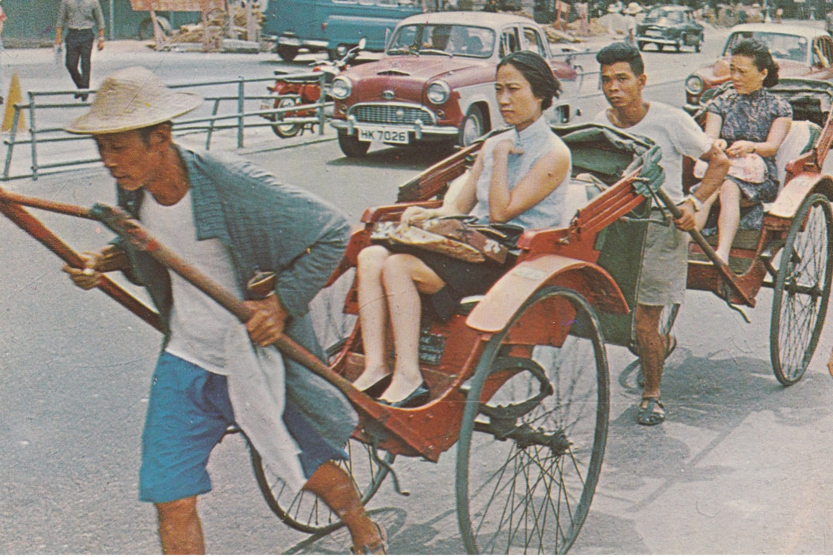 Hong Kong , China , 60-80s ; Rickshaws - China (Hong Kong)