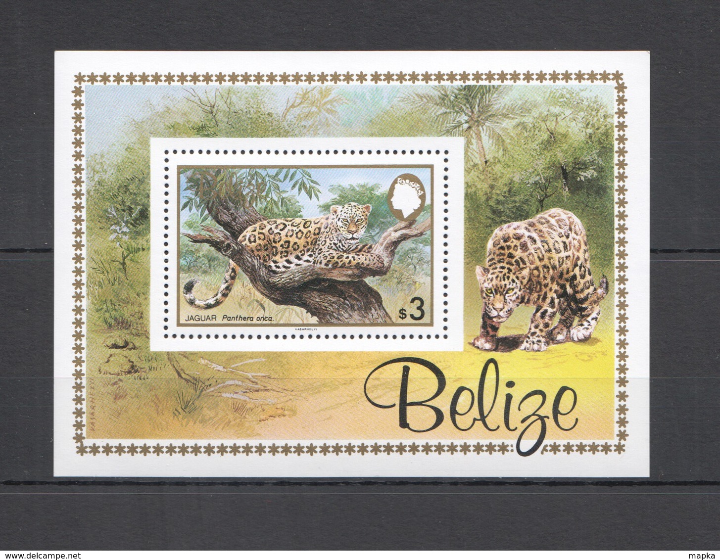 P473 BELIZE FAUNA WILD CATS ANIMALS JAGUAR 1BL MNH - Félins