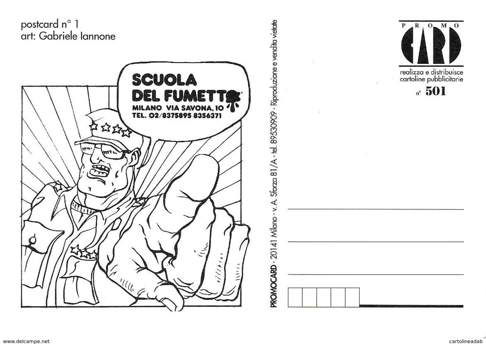 [MD3138] CPM - FUMETTI - SCUOLA DEL FUMETTO - GABRIELE IANNONE - PROMOCARD 501 - Non Viaggiata - Bandes Dessinées