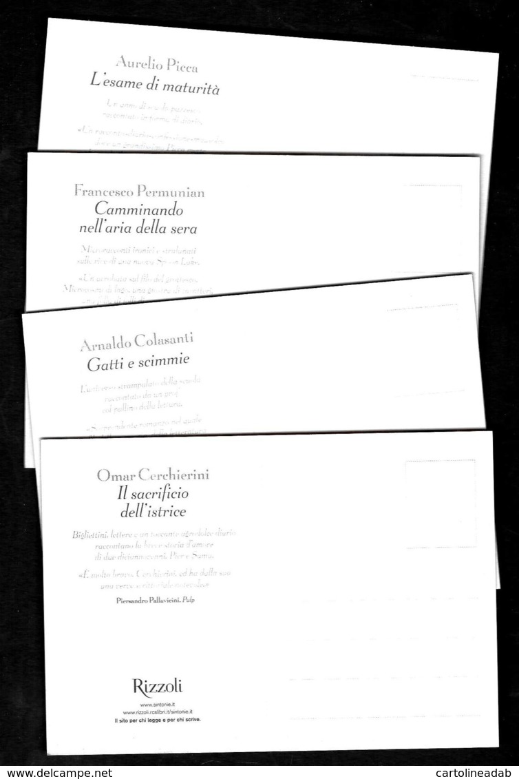 [MD3145] CPM - PUBBLICITARIE - 4 CARTOLINE  - SINTONIE LINGUE STILI STORIE - RIZZOLI ROMANZO - Non Viaggiata - Pubblicitari