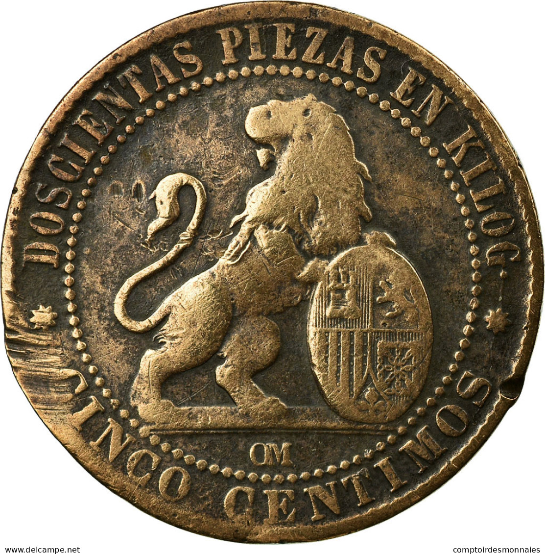 Monnaie, Espagne, Provisional Government, 5 Centimos, 1870, TB, Cuivre, KM:662 - Münzen Der Provinzen