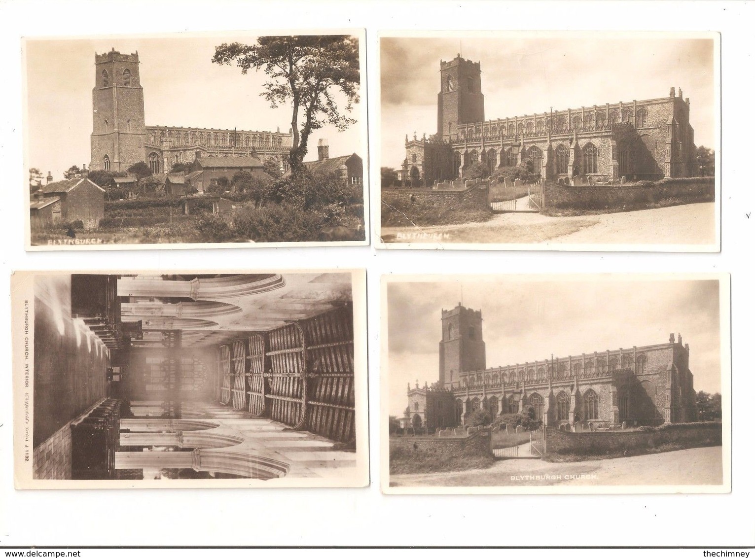 FOUR BLYTHBURGH CHURCH & INTERIOR POSTCARDS Nr SOUTHWOLD - Other & Unclassified