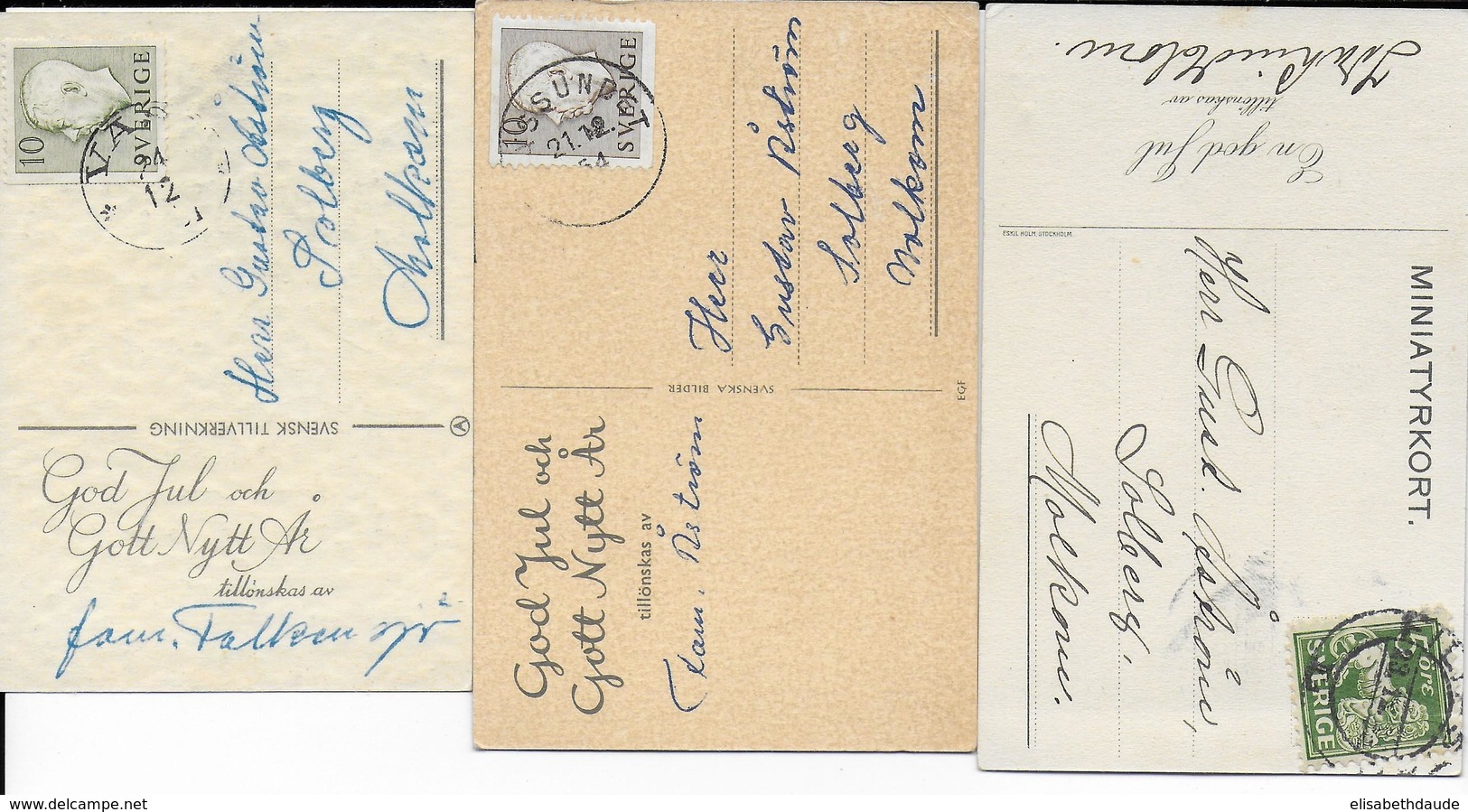 SUEDE / SVERIGE - 11 CARTES MINIATURES De VOEUX TOUTES VOYAGEES - Other & Unclassified