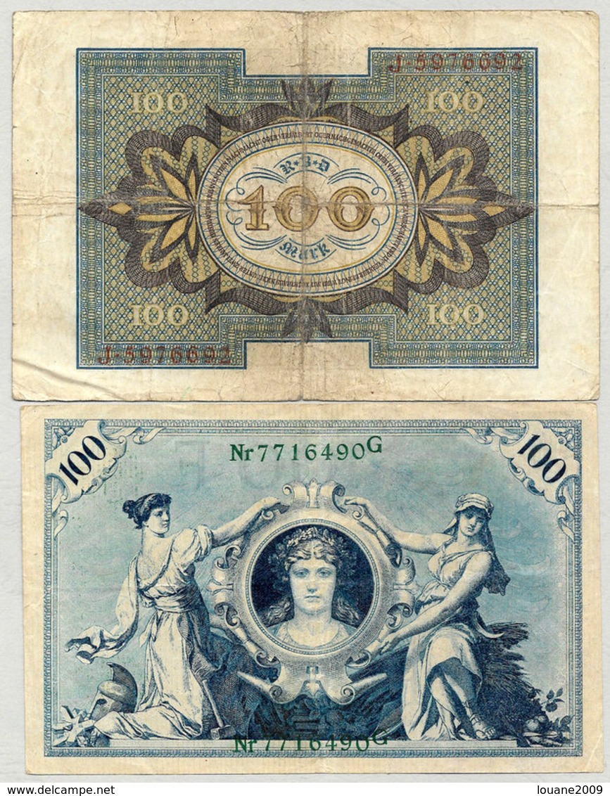 Allemagne - 100 Mark 1920 - 1908 Lot 2 Billets - 100 Mark