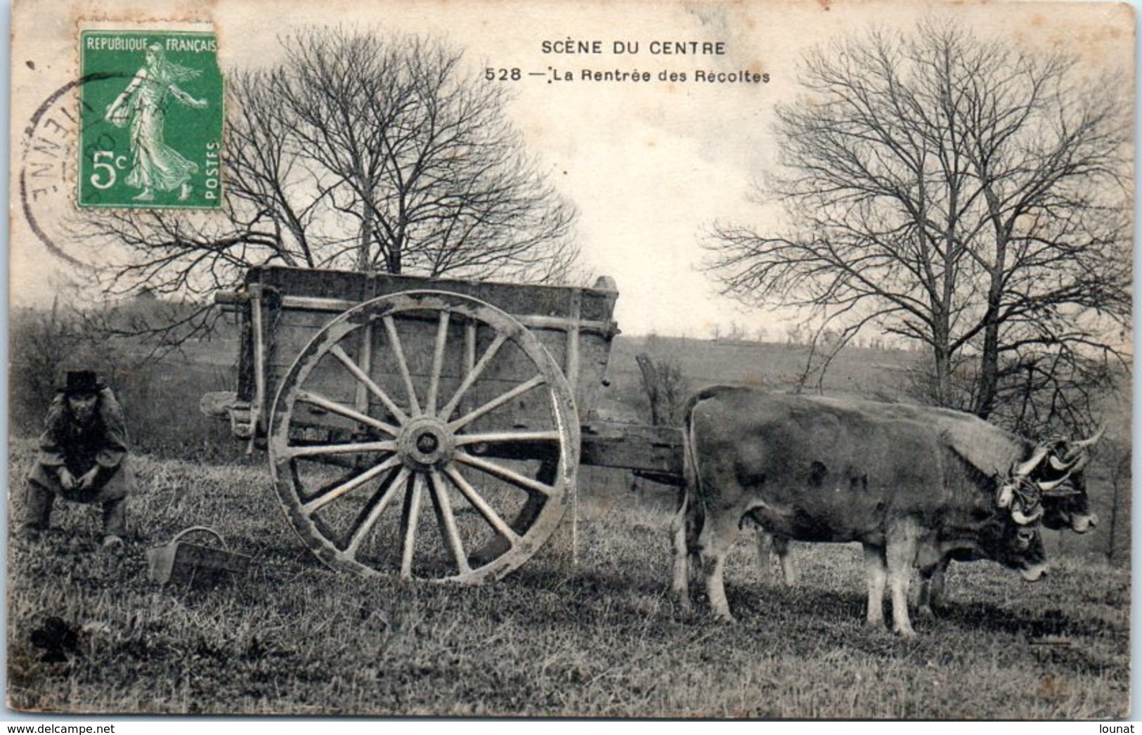 Agriculture - Scène Du Centre - La Rentrée Des Récoltes - Attelage - Cultures - Culturas