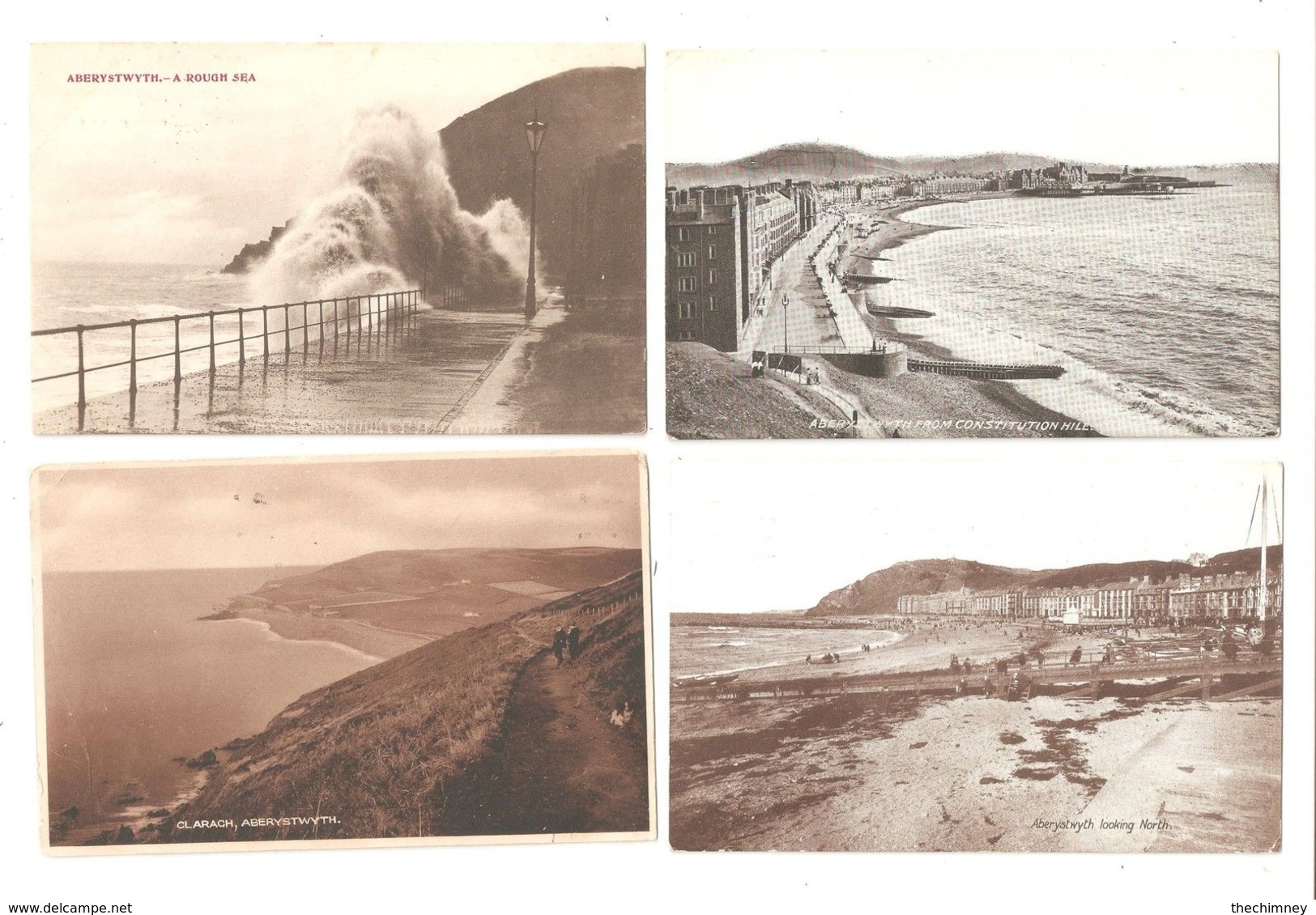 FOUR ABERYSTWYTH CARDIGANSHIRE WALES POSTCARDS - Cardiganshire