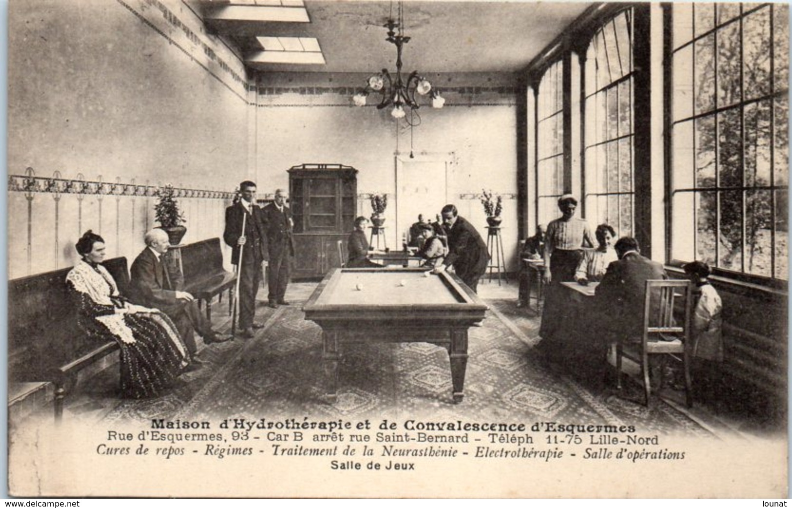 BILLARD - Jeu  - Maison D'Hydrothérapie Et De Convalescence D'Esquermes - Lille - Cure De Repos - Jeux BILLARD - Autres & Non Classés