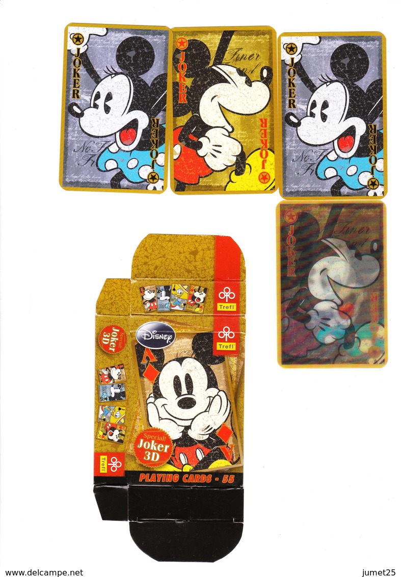 Jeu De Carte 52 Cartes + 3 Jokers + 1 Joker En 3D - Disney - Mickey - 54 Cards