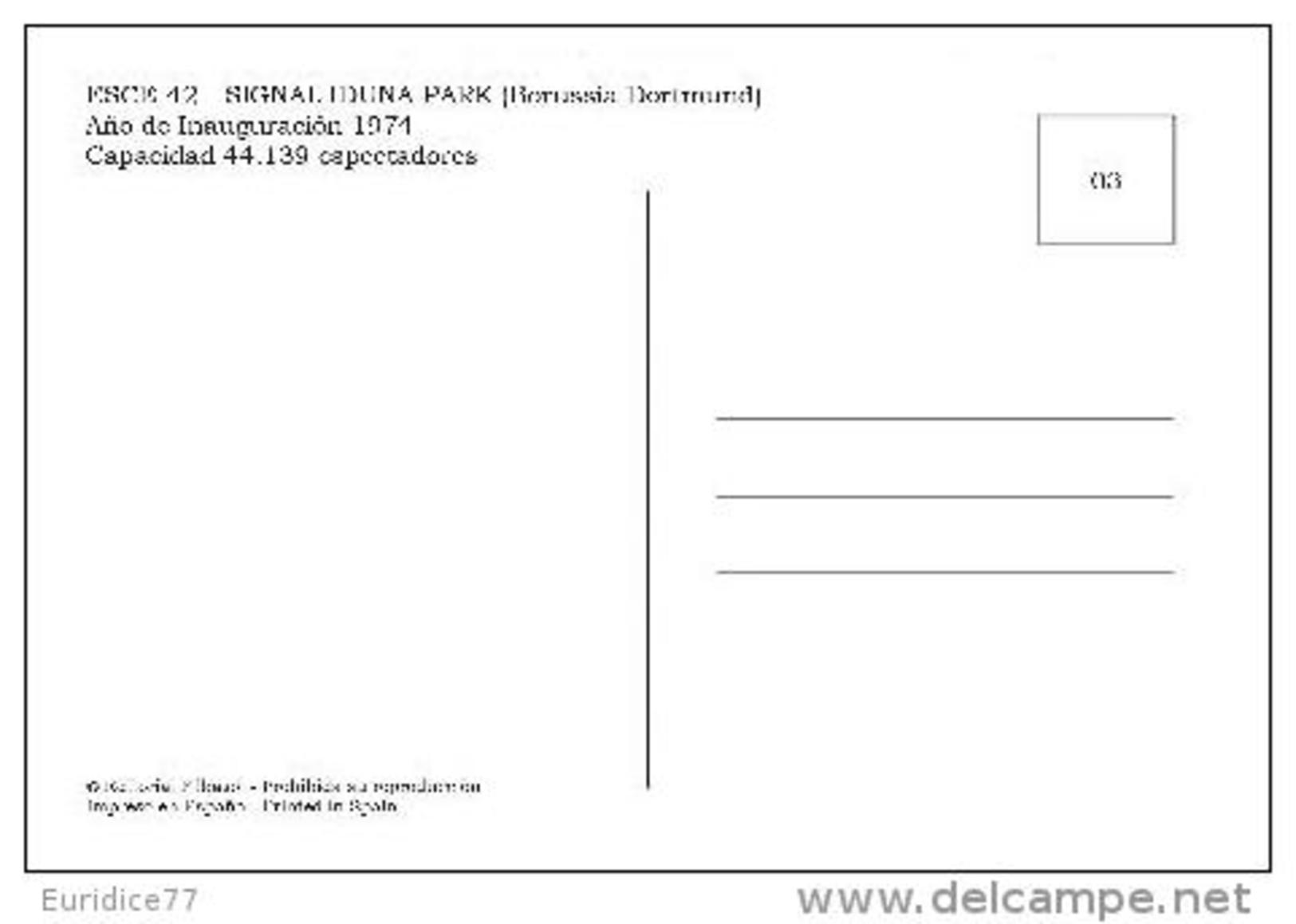 Stadium SIGNAL-IDUNA-PARK (Borussia Dortmund,Germany) Postcard - Size: 15x10 Cm. Aprox - Soccer