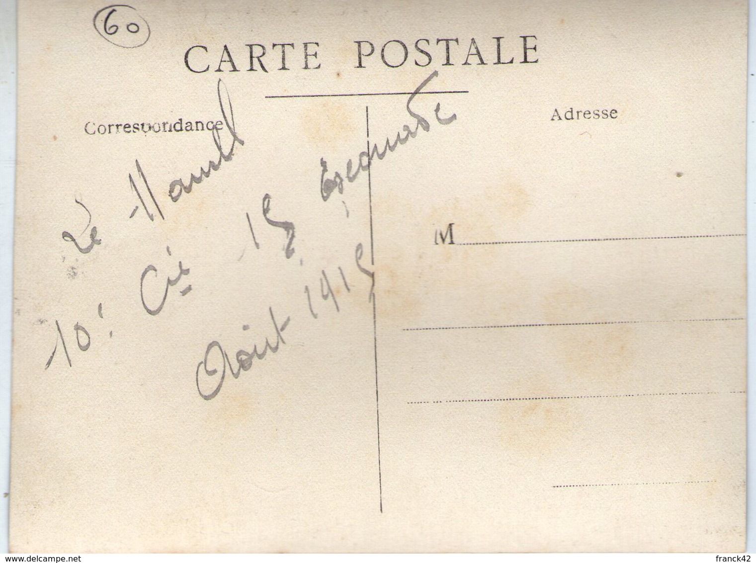Carte Photo Recoupée. 111x85mm. Le Hamel . 10e Compagnie. Aout 1915 - Guerre 1914-18