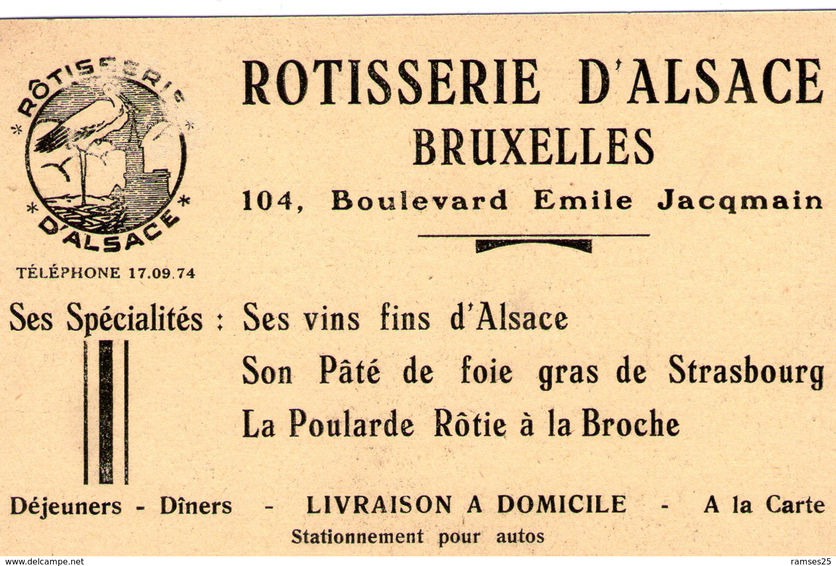 (100) CPA Bruxelles Rotisserie D'Alsace Boulevard Emile Jacqmain    (Bon Etat) - Cafés, Hotels, Restaurants