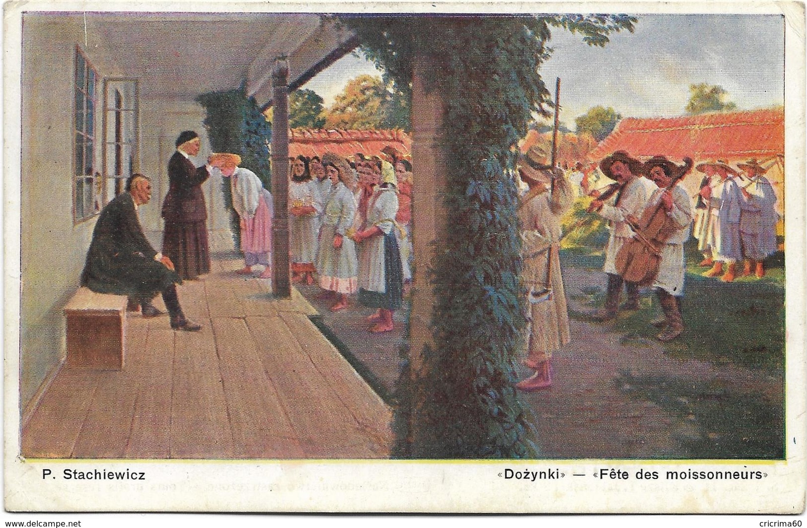 P. Stachiewicz - "Dozynki" - "Fête Des Moissonneurs". Animée, CPA Ayant Circulé En 1912. - Pologne