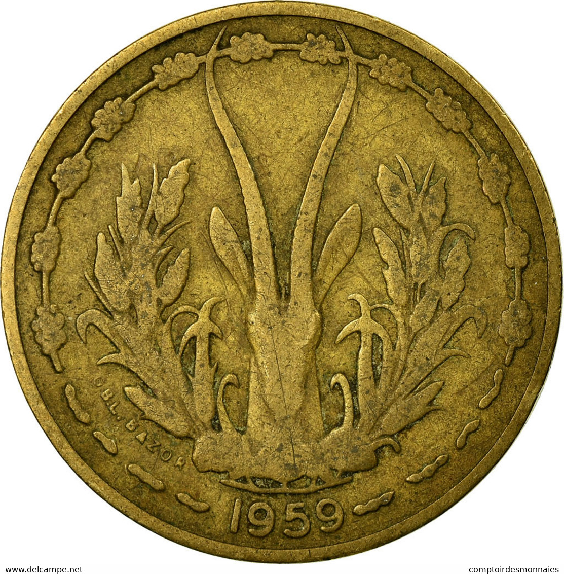 Monnaie, West African States, 10 Francs, 1959, Paris, TB+, Aluminum-Bronze, KM:1 - Ivoorkust