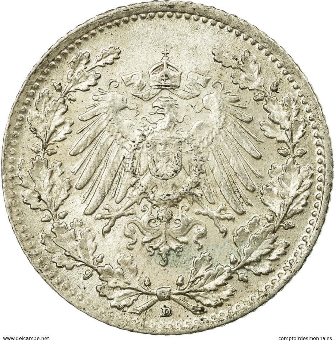 Monnaie, GERMANY - EMPIRE, 1/2 Mark, 1915, Munich, SPL, Argent, KM:17 - 1/2 Mark