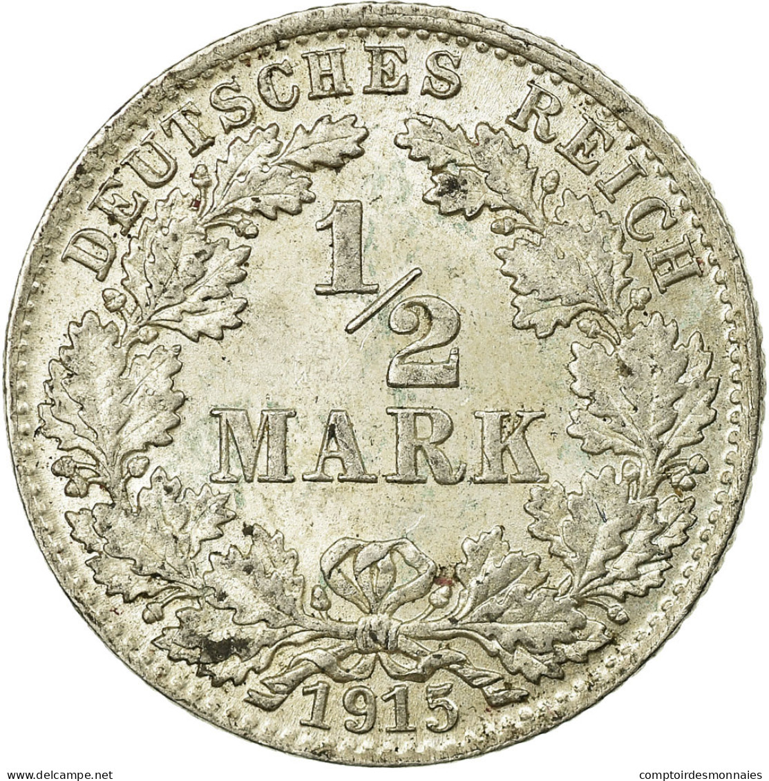 Monnaie, GERMANY - EMPIRE, 1/2 Mark, 1915, Munich, SPL, Argent, KM:17 - 1/2 Mark
