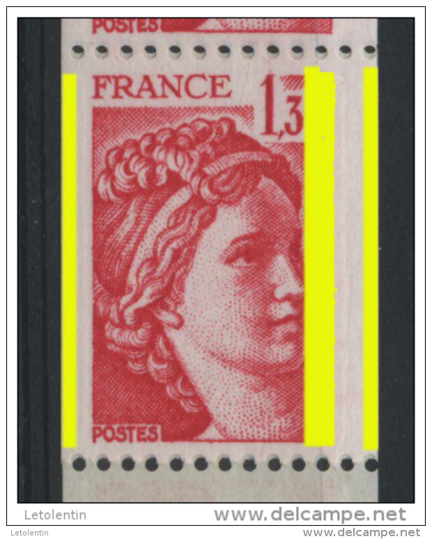 FRANCE - -  1,30 ROUGE SABINE "3 PHOSPHO" -  N° Yvert 2063** - 1977-1981 Sabine Of Gandon