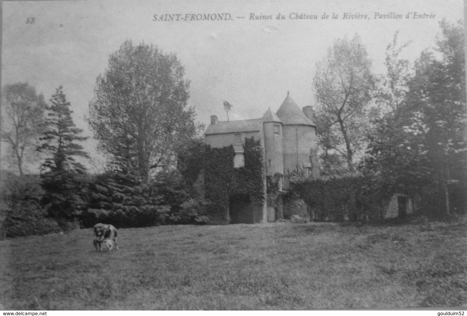 Saint Fromond : Ruines Du Chateau De La Rivière, Pavillon D'entrée - Autres & Non Classés