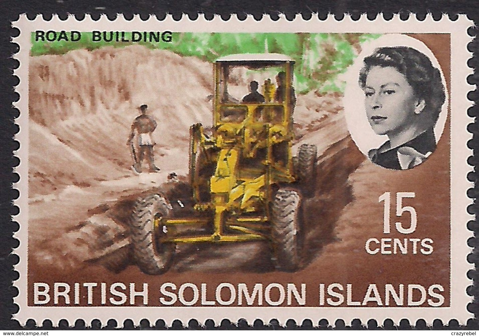 British Solomon Islands 1968 QE2 15ct Road Building Umm SG 174 ( L1436 ) - British Solomon Islands (...-1978)