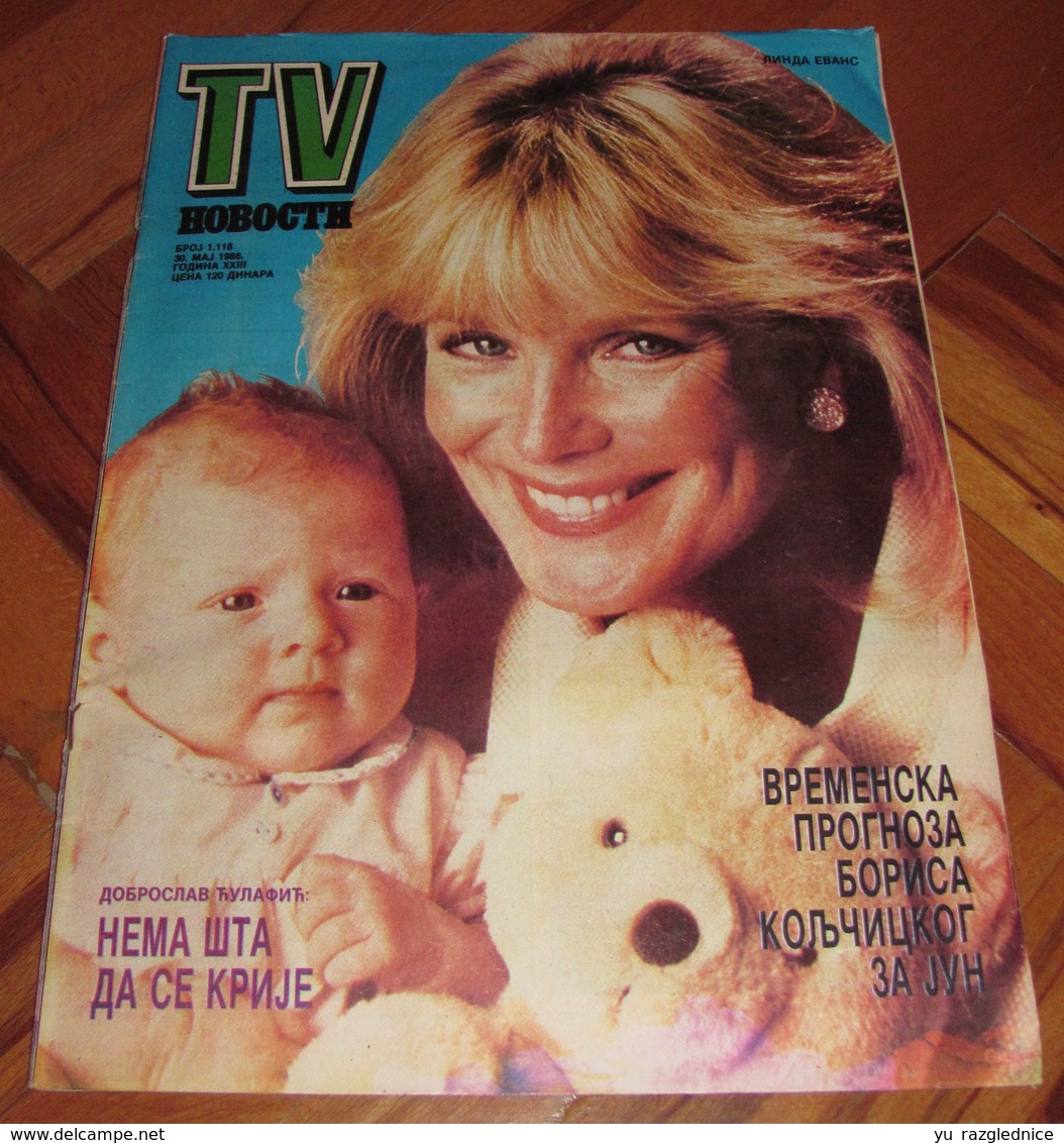 Linda Evans TV NOVOSTI Yugoslavian May 1986 VERY RARE ITEM - Magazines