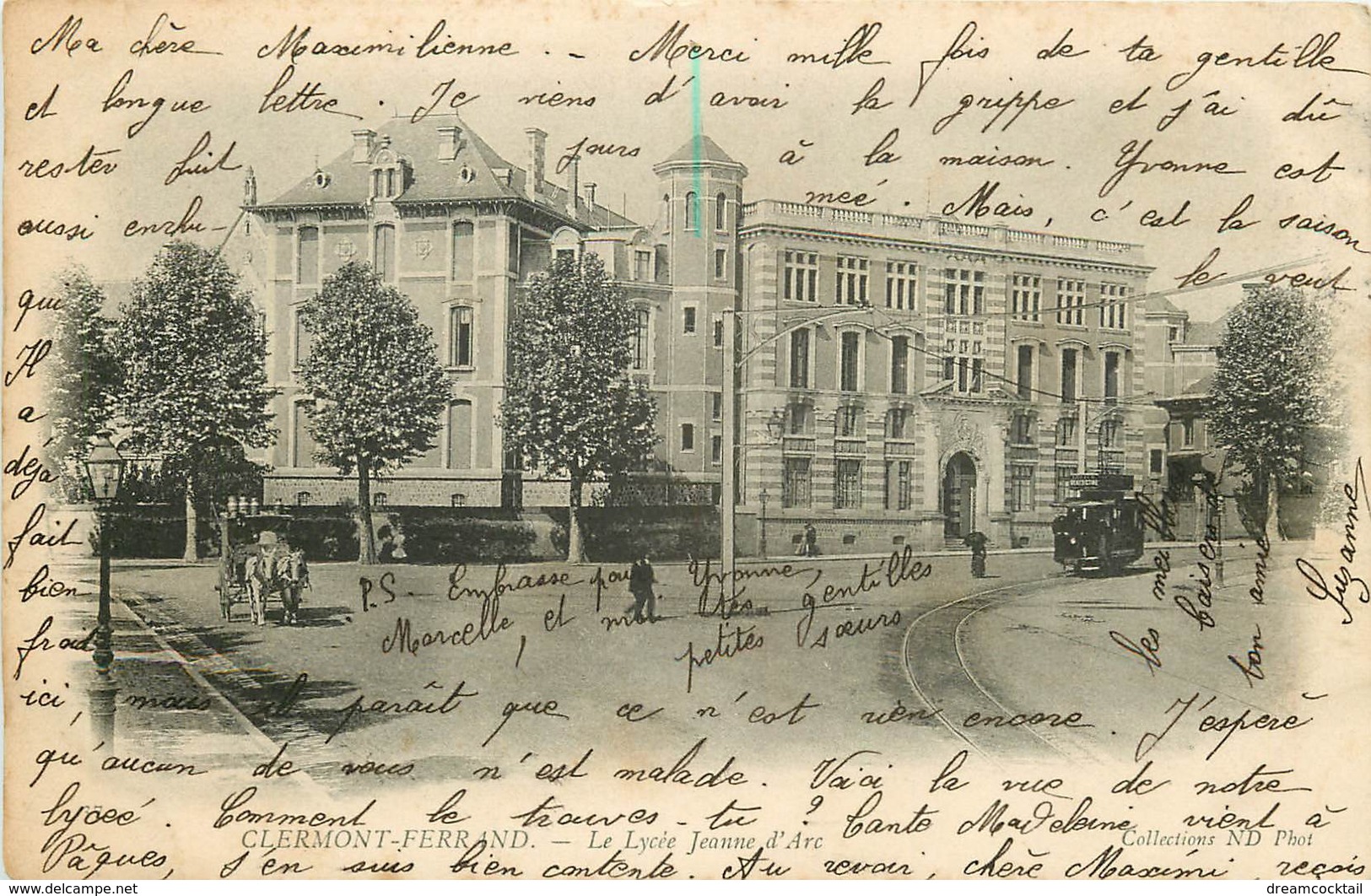 WW 2 Cpa 63 CLERMONT-FERRAND. Place Sugny Et Lycée Jeanne D'Arc - Clermont Ferrand