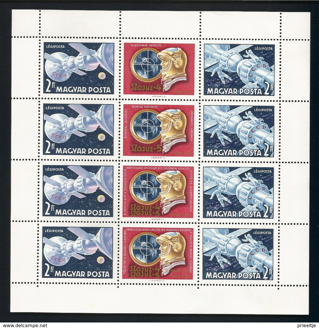 Hungary 1969 Space Junction Soyouz-4 And 5 S/S Y.T. BF 77 ** - Blocs-feuillets