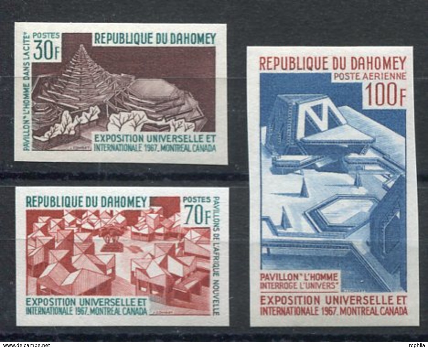 RC 12617 DAHOMEY N° 259 / 260 + PA 64 SÉRIE JAMBOREE 1967 SCOUTISME  NON DENTELÉE NEUF ** TB - Benin - Dahomey (1960-...)