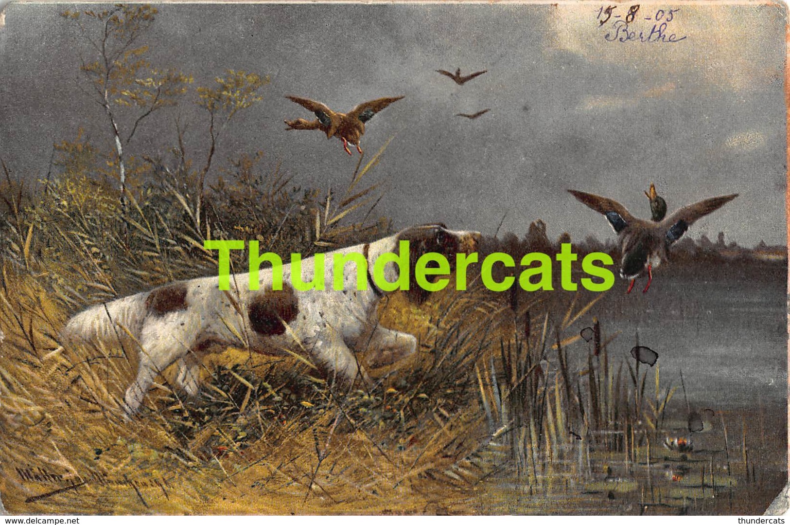 CPA ILLUSTRATEUR MULLER MUNICH CHIEN CHASSE ARTIST SIGNED CARD HUNT HUNTING DOG - Mueller, August - Munich