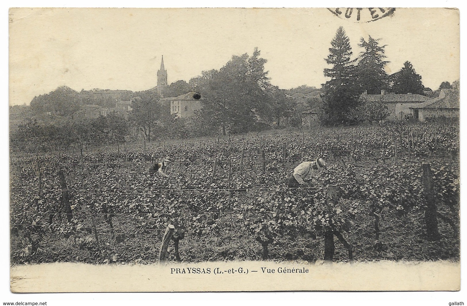 47-PRAYSSAS-Vue Générale... Animé Travail Des Vignes... - Autres & Non Classés