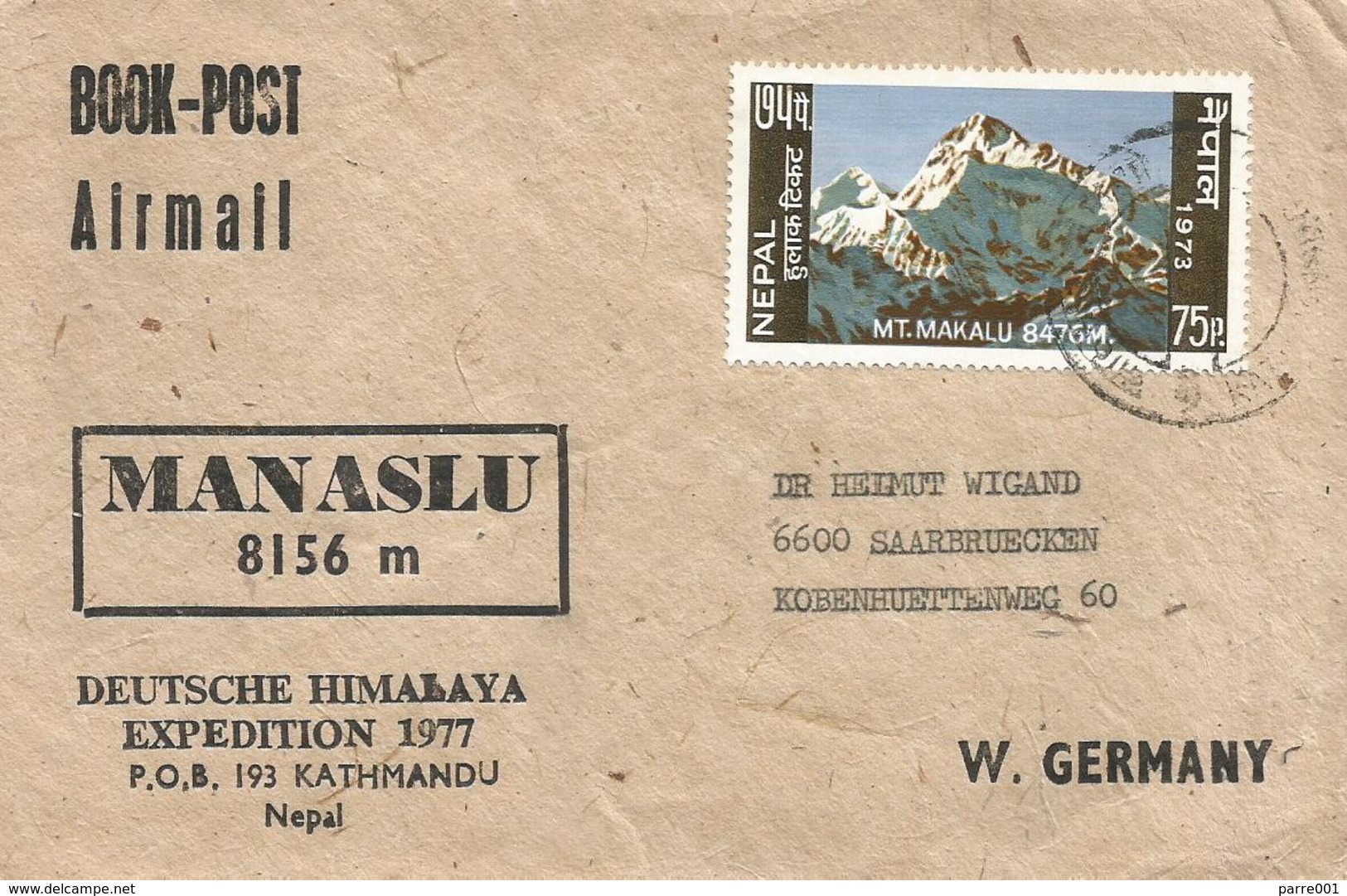 Nepal 1977 Kathmandu German Himalaya Expedition Mount Manaslu Cover - Arrampicata