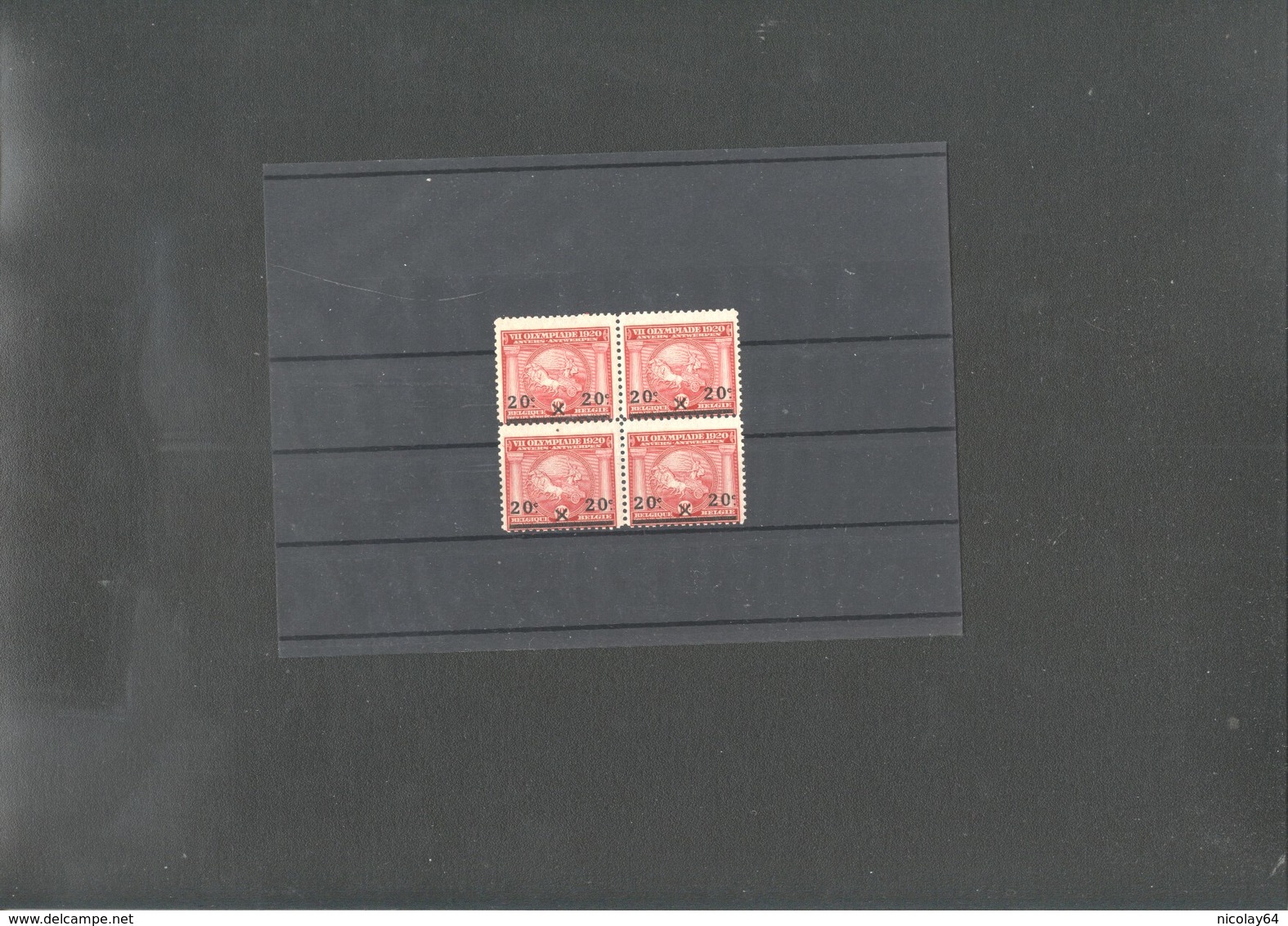 Olympics 1920  Belgium M163 Block Of 4 (3) ** - Summer 1920: Antwerp