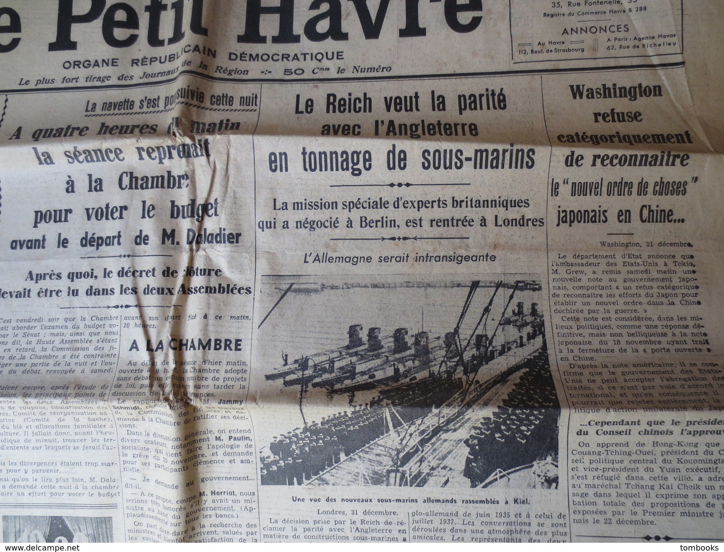 Le Havre - Le Petit Havre - Journal - Dimanche 1 Janvier 1939 - B.E N° 20314 - - Le Peuple