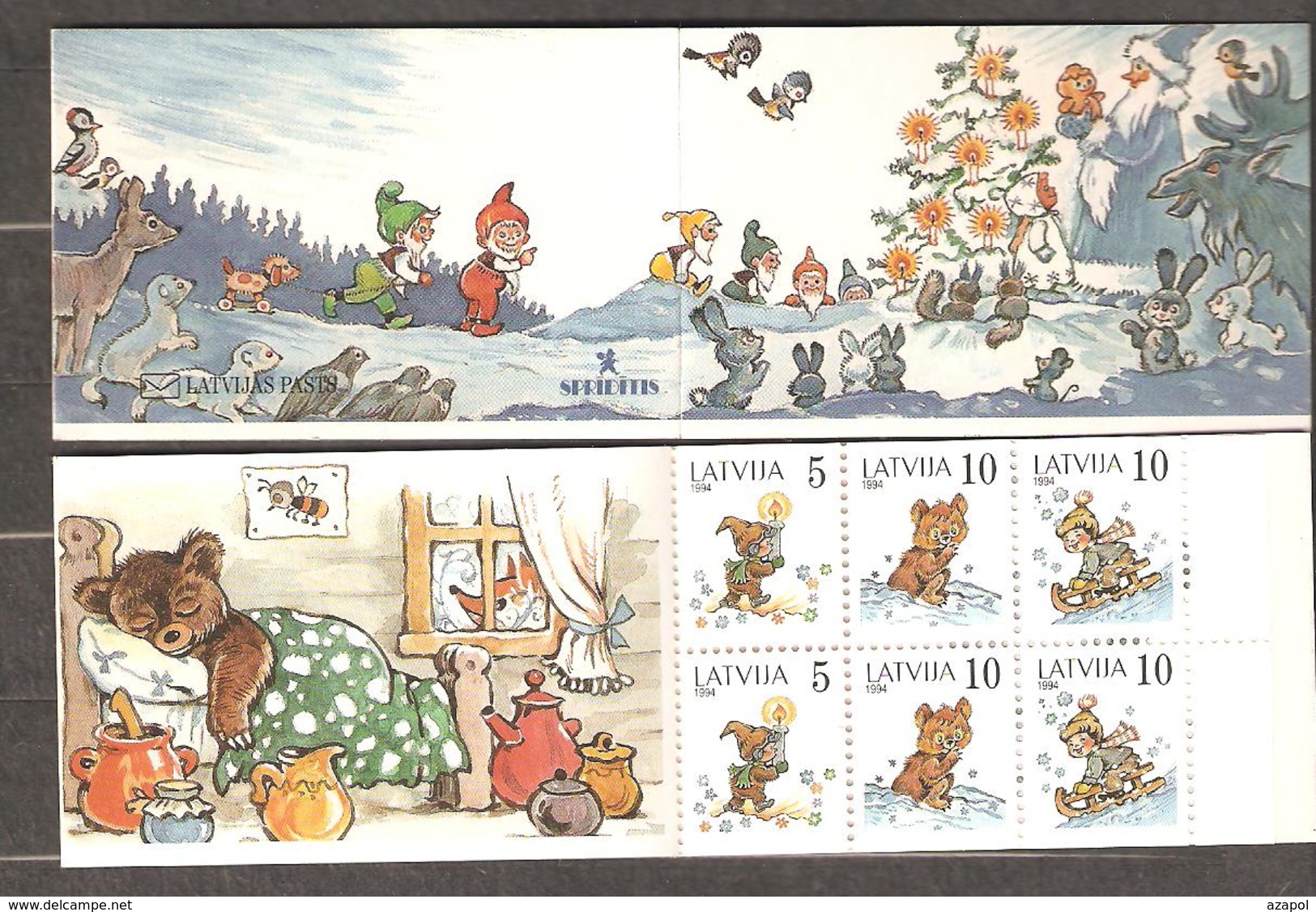 Latvia: Mint Booklet Of Fairy Tale Amination, 1994, Mi#386-388D - Lettonie