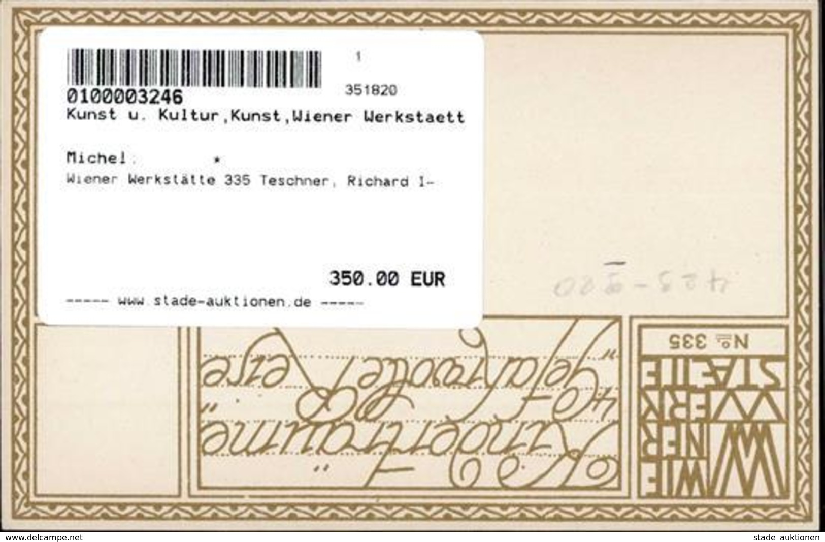 Wiener Werkstätte 335 Teschner, Richard I- - Andere & Zonder Classificatie