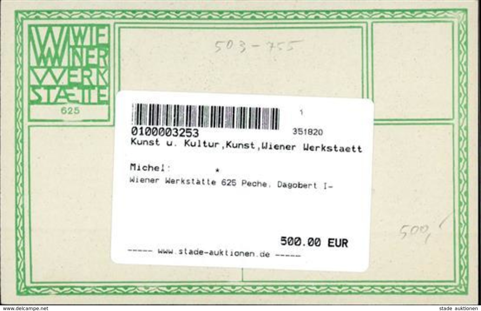 Wiener Werkstätte 625 Peche, Dagobert I- - Andere & Zonder Classificatie